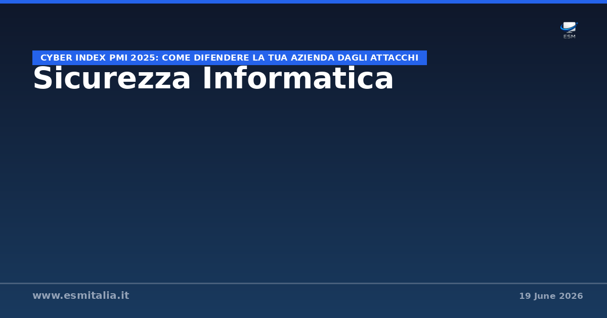 Cyber Index PMI 2025: come difendere la tua azienda dagli attacchi
