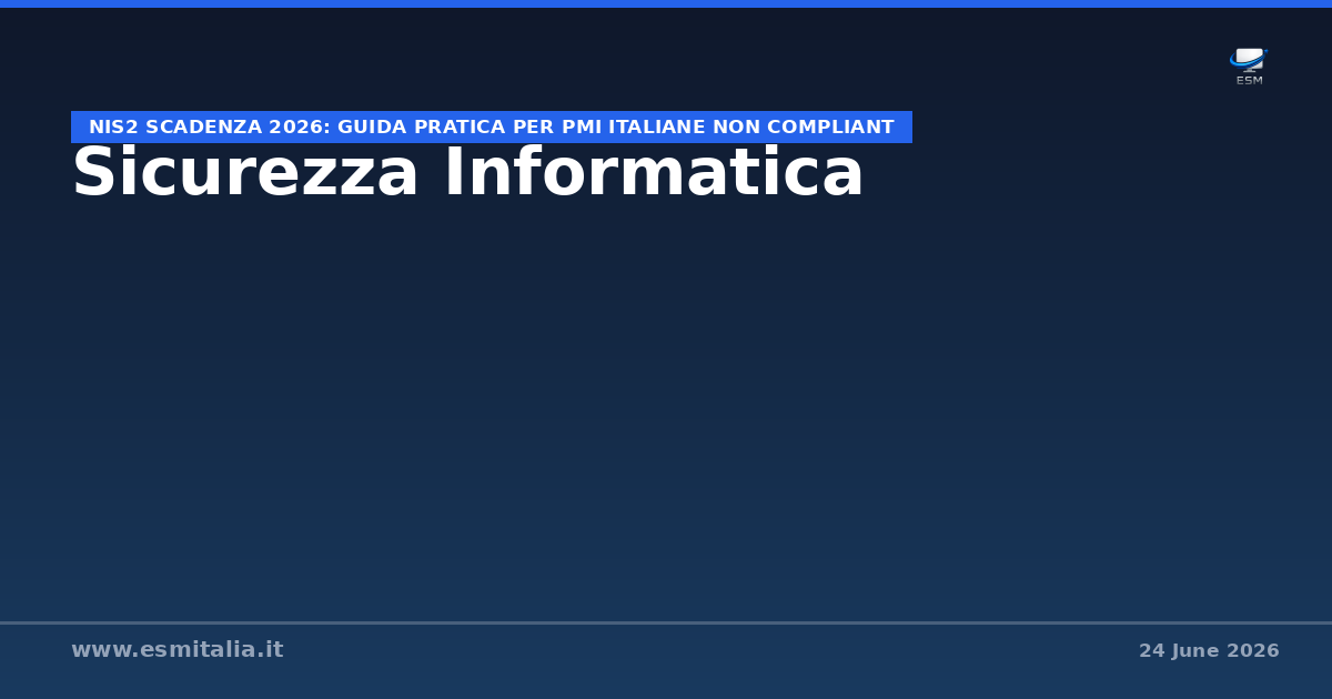 NIS2 scadenza 2026: guida pratica per PMI italiane non compliant