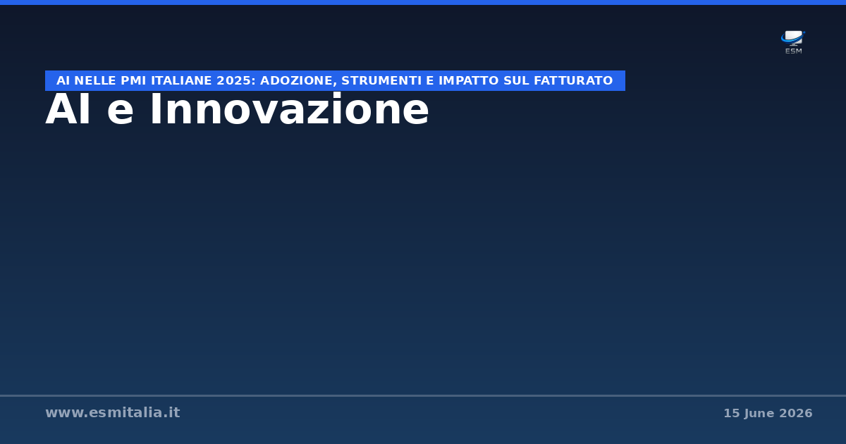 AI nelle PMI italiane 2025: adozione, strumenti e impatto sul fatturato